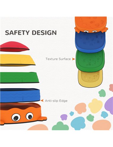 AIYAPLAY 5PCS Sensory Stepping Stones for Toddlers, Frog-Shaped Kids Stepping Stones Set with Anti-Slip Edging for Ages 2-8