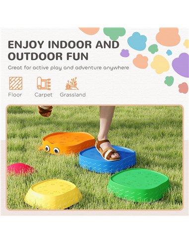 AIYAPLAY 5PCS Sensory Stepping Stones for Toddlers, Frog-Shaped Kids Stepping Stones Set with Anti-Slip Edging for Ages 2-8