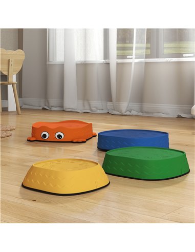 AIYAPLAY 5PCS Sensory Stepping Stones for Toddlers, Frog-Shaped Kids Stepping Stones Set with Anti-Slip Edging for Ages 2-8