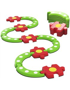 AIYAPLAY 13 PCS Kids Balance Beam Stepping Stones Set with Non-slip Textured Surface, Outdoor Indoor for Toddlers, Green