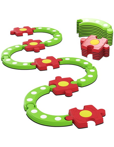 AIYAPLAY 13 PCS Kids Balance Beam Stepping Stones Set with Non-slip Textured Surface, Outdoor Indoor for Toddlers, Green - pic 174984 | FastDaddyshop