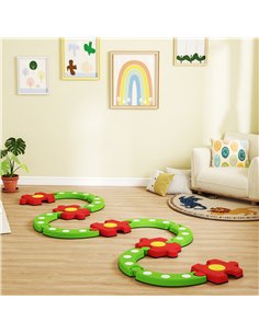 AIYAPLAY 13 PCS Kids Balance Beam Stepping Stones Set with Non-slip Textured Surface, Outdoor Indoor for Toddlers, Green 2