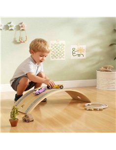 AIYAPLAY Kids Wooden Balance Board with Rope, Wooden Wobble Board with Felt for Sensory Play, for Toddler 3-6 Years Old 2