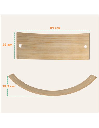 AIYAPLAY Kids Wooden Balance Board with Rope, Wooden Wobble Board with Felt for Sensory Play, for Toddler 3-6 Years Old