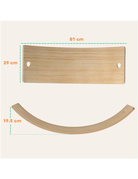 AIYAPLAY Kids Wooden Balance Board with Rope, Wooden Wobble Board with Felt for Sensory Play, for Toddler 3-6 Years Old - pic 174995 | FastDaddyshop