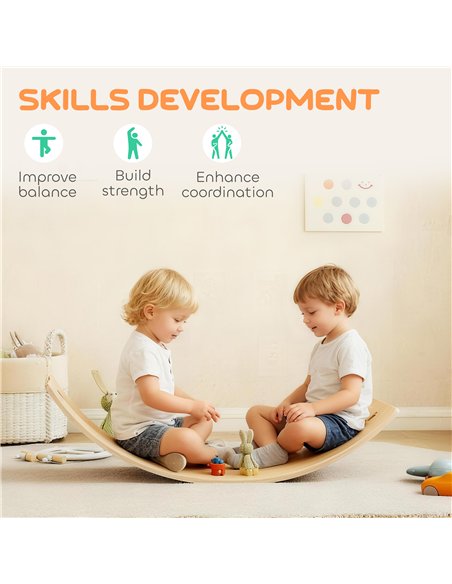 AIYAPLAY Kids Wooden Balance Board with Rope, Wooden Wobble Board with Felt for Sensory Play, for Toddler 3-6 Years Old - pic 174996 | FastDaddyshop