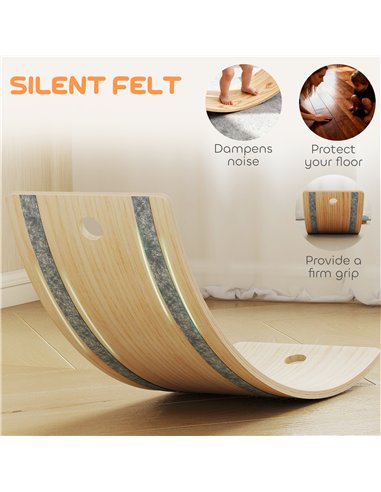 AIYAPLAY Kids Wooden Balance Board with Rope, Wooden Wobble Board with Felt for Sensory Play, for Toddler 3-6 Years Old