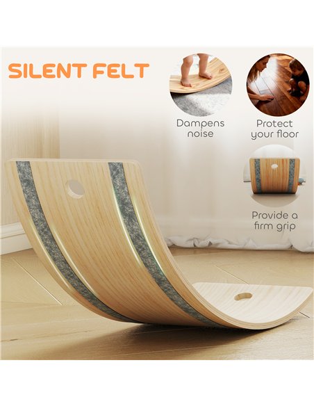 AIYAPLAY Kids Wooden Balance Board with Rope, Wooden Wobble Board with Felt for Sensory Play, for Toddler 3-6 Years Old - pic 174998 | FastDaddyshop