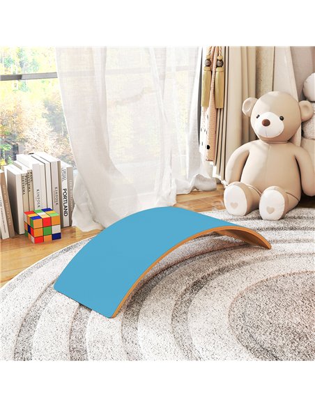 AIYAPLAY Wooden Balance Board for Kids, Wobble Board with Silent Felt for Sensory Play, Blue - pic 175010 | FastDaddyshop