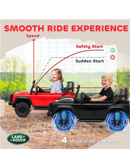 AIYAPLAY Kids Ride On Car with Remote Control, Music, Horn, 4 Spring Suspension Wheels, LED Lights for 3-5 Years Old, Black - pic 175097 | FastDaddyshop