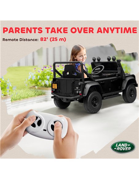 AIYAPLAY Kids Ride On Car with Remote Control, Music, Horn, 4 Spring Suspension Wheels, LED Lights for 3-5 Years Old, Black - pic 175099 | FastDaddyshop