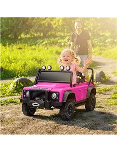 AIYAPLAY Kids Ride On Car with Remote Control, Music, Horn, 4 Spring Suspension Wheels, LED Lights for 3-5 Years Old, Pink 2