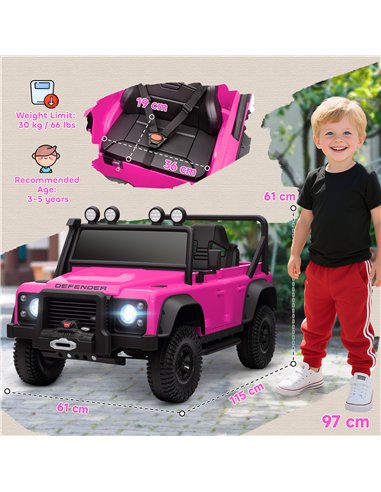 AIYAPLAY Kids Ride On Car with Remote Control, Music, Horn, 4 Spring Suspension Wheels, LED Lights for 3-5 Years Old, Pink