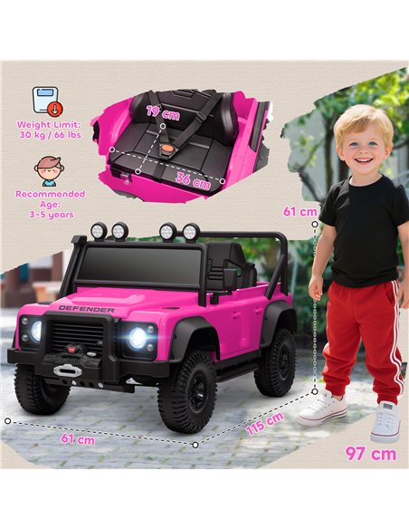 AIYAPLAY Kids Ride On Car with Remote Control, Music, Horn, 4 Spring Suspension Wheels, LED Lights for 3-5 Years Old, Pink - pic 175103 | FastDaddyshop