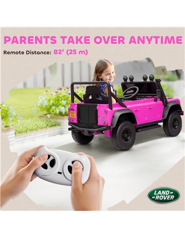 AIYAPLAY Kids Ride On Car with Remote Control, Music, Horn, 4 Spring Suspension Wheels, LED Lights for 3-5 Years Old, Pink