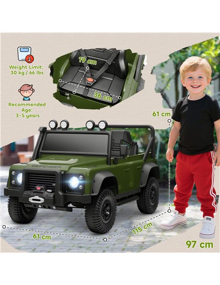 AIYAPLAY Kids Ride On Car with Remote Control, Music, Horn, 4 Spring Suspension Wheels, LED Lights for 3-5 Years Old, Green - pic 175112 | FastDaddyshop