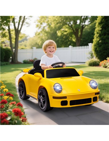 AIYAPLAY Licensed RUF CTR 2017-Yellowbird Electric Car for Kids, with Remote Control, Soft Start, MP3 Player, LED Lights, Yellow