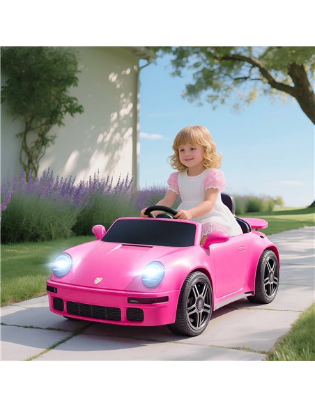 AIYAPLAY Licensed RUF CTR 2017-Yellowbird Electric Car for Kids, with Remote Control, Soft Start, MP3 Player, LED Lights, Pink - pic 175147 | FastDaddyshop