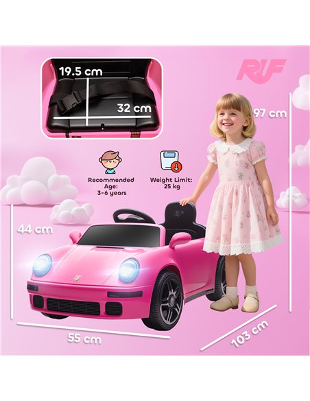 AIYAPLAY Licensed RUF CTR 2017-Yellowbird Electric Car for Kids, with Remote Control, Soft Start, MP3 Player, LED Lights, Pink - pic 175148 | FastDaddyshop
