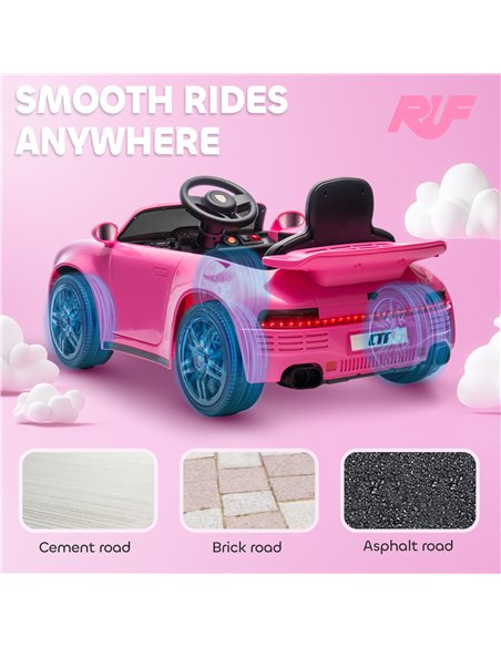 AIYAPLAY Licensed RUF CTR 2017-Yellowbird Electric Car for Kids, with Remote Control, Soft Start, MP3 Player, LED Lights, Pink - pic 175151 | FastDaddyshop