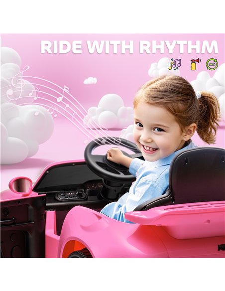 AIYAPLAY Licensed RUF CTR 2017-Yellowbird Electric Car for Kids, with Remote Control, Soft Start, MP3 Player, LED Lights, Pink - pic 175153 | FastDaddyshop