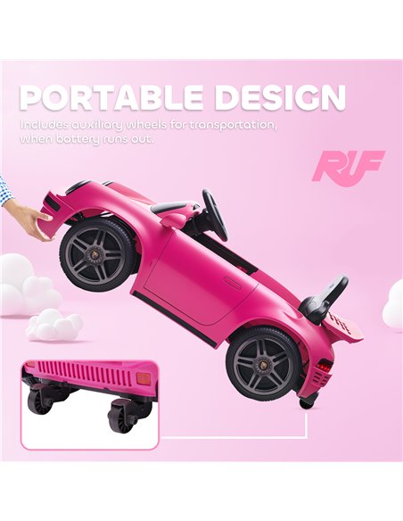 AIYAPLAY Licensed RUF CTR 2017-Yellowbird Electric Car for Kids, with Remote Control, Soft Start, MP3 Player, LED Lights, Pink - pic 175154 | FastDaddyshop