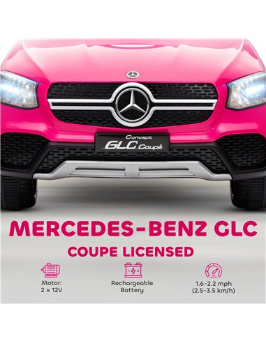 AIYAPLAY Mercedes-Benz GLC Licensed Kids Ride on Car with Remote Control, Soft Start, MP3, LED Headlights, Pink