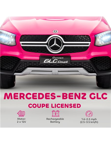 AIYAPLAY Mercedes-Benz GLC Licensed Kids Ride on Car with Remote Control, Soft Start, MP3, LED Headlights, Pink - pic 175176 | FastDaddyshop