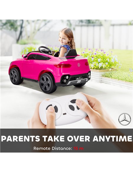 AIYAPLAY Mercedes-Benz GLC Licensed Kids Ride on Car with Remote Control, Soft Start, MP3, LED Headlights, Pink - pic 175177 | FastDaddyshop