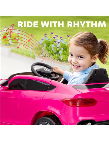 AIYAPLAY Mercedes-Benz GLC Licensed Kids Ride on Car with Remote Control, Soft Start, MP3, LED Headlights, Pink