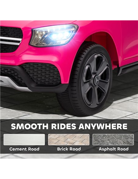 AIYAPLAY Mercedes-Benz GLC Licensed Kids Ride on Car with Remote Control, Soft Start, MP3, LED Headlights, Pink - pic 175180 | FastDaddyshop