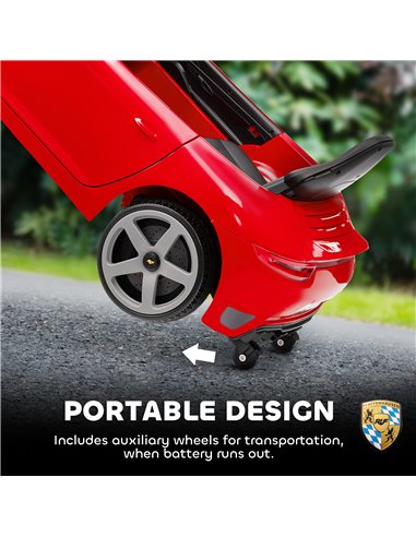AIYAPLAY Kids Electric Car, 12V Licensed RUF GT Ride on Car with Suspension, Remote Control, Music, for 3-5 Years, Red