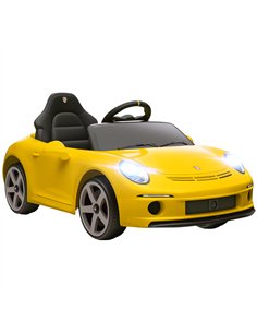 AIYAPLAY Kids Electric Car, 12V Licensed RUF GT Ride on Car with Suspension, Remote Control, Music for 3-5 Years Yellow