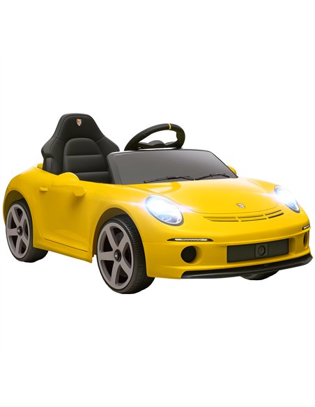 AIYAPLAY Kids Electric Car, 12V Licensed RUF GT Ride on Car with Suspension, Remote Control, Music for 3-5 Years Yellow - pic 175191 | FastDaddyshop