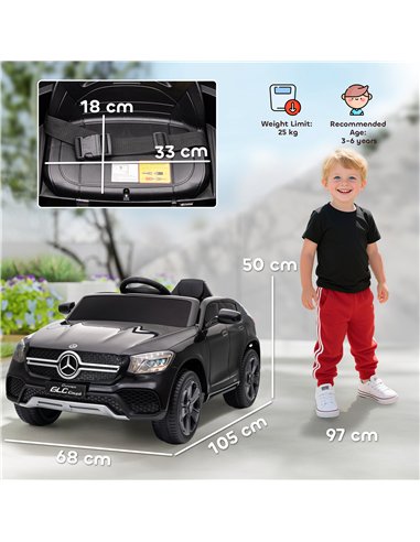 AIYAPLAY Mercedes-Benz GLC Licensed Kids Ride on Car with Remote Control, Soft Start, MP3, LED Headlights, Black
