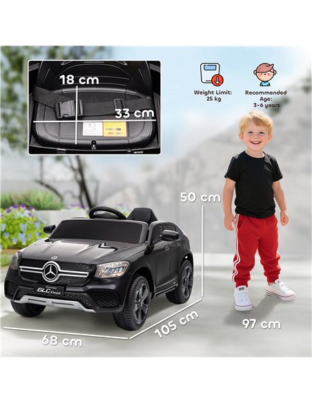 AIYAPLAY Mercedes-Benz GLC Licensed Kids Ride on Car with Remote Control, Soft Start, MP3, LED Headlights, Black - pic 175202 | FastDaddyshop