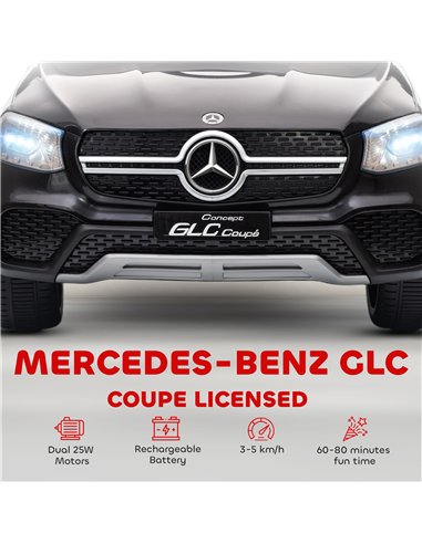 AIYAPLAY Mercedes-Benz GLC Licensed Kids Ride on Car with Remote Control, Soft Start, MP3, LED Headlights, Black