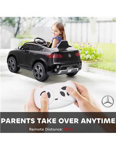 AIYAPLAY Mercedes-Benz GLC Licensed Kids Ride on Car with Remote Control, Soft Start, MP3, LED Headlights, Black