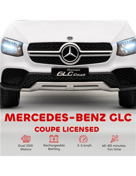 AIYAPLAY Mercedes-Benz GLC Licensed Kids Ride on Car with Remote Control, Soft Start, MP3, LED Headlights, White - pic 175212 | FastDaddyshop
