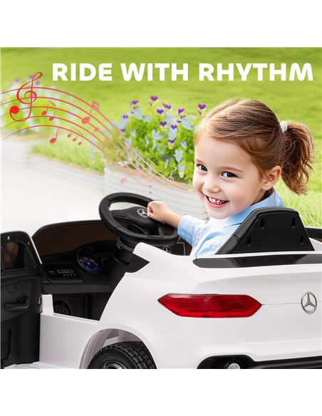 AIYAPLAY Mercedes-Benz GLC Licensed Kids Ride on Car with Remote Control, Soft Start, MP3, LED Headlights, White - pic 175215 | FastDaddyshop