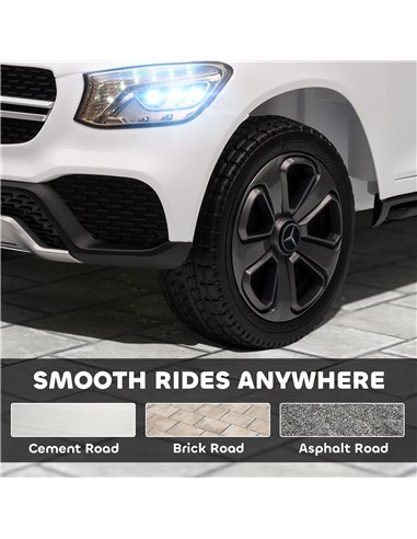 AIYAPLAY Mercedes-Benz GLC Licensed Kids Ride on Car with Remote Control, Soft Start, MP3, LED Headlights, White