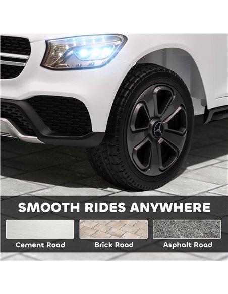 AIYAPLAY Mercedes-Benz GLC Licensed Kids Ride on Car with Remote Control, Soft Start, MP3, LED Headlights, White - pic 175216 | FastDaddyshop