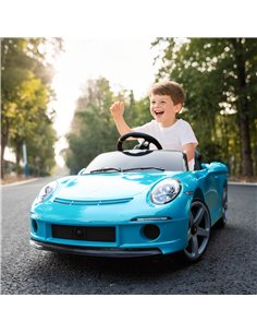 AIYAPLAY Kids Electric Car, 12V Licensed RUF GT Ride on Car with Suspension, Remote Control, Music, for 3-5 Years, Blue 2