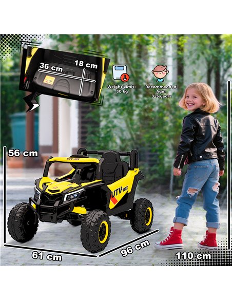 AIYAPLAY 12V Kids Ride On Car with Remote Control, Kids Electric Car with Suspension System, Music, for Kids 3-5 Years, Yellow - pic 175229 | FastDaddyshop
