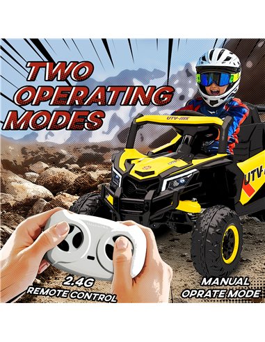 AIYAPLAY 12V Kids Ride On Car with Remote Control, Kids Electric Car with Suspension System, Music, for Kids 3-5 Years, Yellow