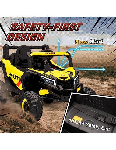 AIYAPLAY 12V Kids Ride On Car with Remote Control, Kids Electric Car with Suspension System, Music, for Kids 3-5 Years, Yellow