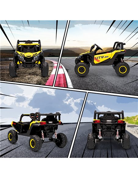 AIYAPLAY 12V Kids Ride On Car with Remote Control, Kids Electric Car with Suspension System, Music, for Kids 3-5 Years, Yellow - pic 175235 | FastDaddyshop