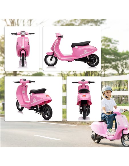 AIYAPLAY 24V Kids Electric Motorbike, Ride on Motorcycle with Manual Throttle, Brakes and LED Lights for Ages 8-12 Years, Pink - pic 175243 | FastDaddyshop