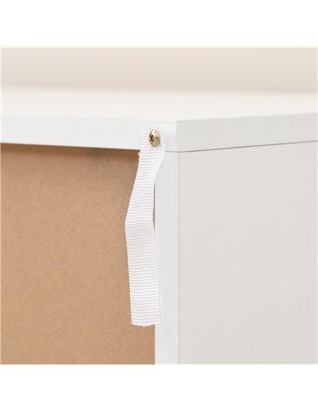 Homcom 1200mm Longline TV Stand with Wood-Effect Doors, White & Brown - pic 17525 | FastDaddyshop