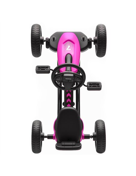 AIYAPLAY Pedal Go Kart for Kids 2-5 Years, with Silent EVA Wheels, Metal Frame, Pink - pic 175270 | FastDaddyshop